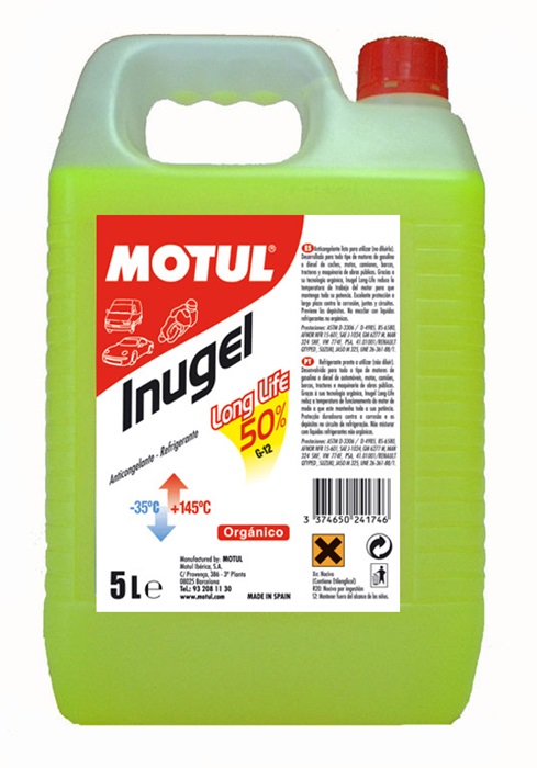 ANTICONGELANTE MOTUL INUGEL LONG LIFE 50% 5L.